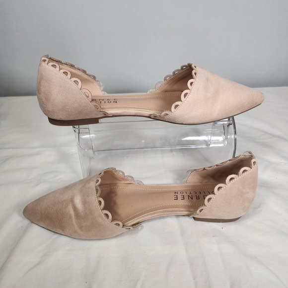 Chic Beige Flats with Scalloped Trim - Picture 8 of 9